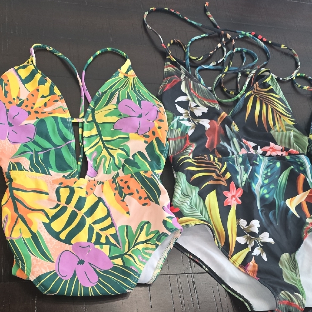 Vibrant Tropical Floral Swimsuits